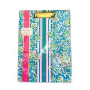 Lilly Pulitzer Clipboard Folio with Notepad – Multi Floral Stripe Print
